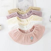 5pcs/set Cotton Baby Bibs Saliva Towel Gauze Summer Thin Feeding Bibs for Newborn Adjustable Girls Scarf Babies Accessories white