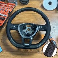 Hand-sewing Wear Resistant Carbon Fiber Leather Steering Wheel Cover For VW Golf 7 Mk7 Touran Up New Polo Jetta Passat B8 Tiguan Black Thread