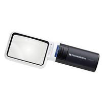 Eschenbach LED platus apšvietimo didinamasis stiklas su specialiu stoveliu 50 x 75mm mobiluxLED+mobase & (4x) 1511-4M juoda