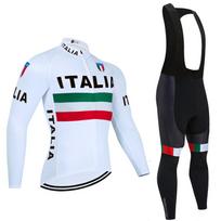 Winter ITALIA 2026 Long Cycling  Jersey Bike Jacket Maillot Pants Set UAE Team Ropa Ciclismo Thermal Fleece Bicycle Clothing 4XL white