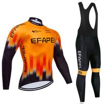 Winter ITALIA 2026 Long Cycling  Jersey Bike Jacket Maillot Pants Set UAE Team Ropa Ciclismo Thermal Fleece Bicycle Clothing 4XL orange