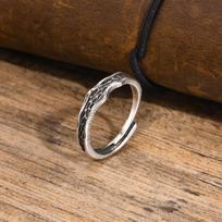 Mprainbow Men's Retro Wedding Rings,Vintage Silver Color Gothic Finger Bands Resizable,Valentine's Father's Day Birthday Gift resizable black