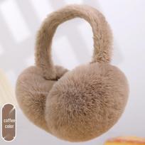 Unisex Žieminės Sulankstomos Ausinės - Apsaugančios nuo vėjo, Apsaugančios nuo šalčio, Nuimamas Atminties Lankelis, Pliušinė Ausų Apsauga One Size beige