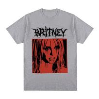 2026 Britney Spears Metal Rock Graphic T-shirt Men Women Fashion Hip Hop T Shirts Harajuku Vintage Short Sleeve Tee Shirt Oversized Casual Clothing S gray