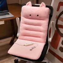 Žiemos šildoma biuro sėdynės ir nugaros pagalvėlė - pliušinis komfortas bendrabučio kėdėms Upgraded: 95x40 cm (Heated, includes heating pad)