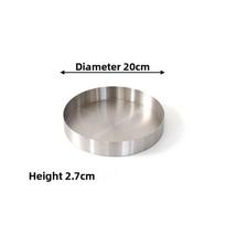 Apvalus nerūdijančio plieno padėklas patiekalams su šlifuotu paviršiumi, skirtas viešbučiui ir namams Diameter 20cm gray