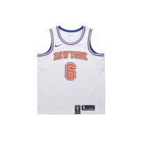 Nike NBA Gerbėjų Edition NY Knicks Porzingis Nr. 6 Apvalus kaklas Krepšinio marškinėliai Vyriški viršutiniai drabužiai Balti 877215-100 XL gray