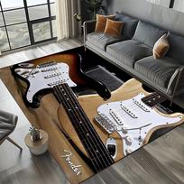 27 Style New 3D Fender Retro Guitar Instruments Music Carpet Rug for Living Room Bedroom Home Sofa Decoration,Non-slip Floor Mat 40x60cm( 15x23in ) black