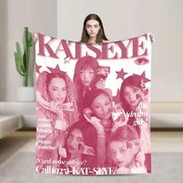 KATSEYE Member Daniela Blanket  Warm Soft Street Trend Plush Throw Blanket For Home Decor Travel Flannel Bedspread Bed Cover 30x40in white