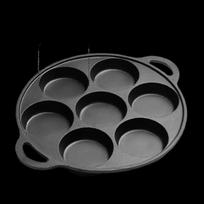 7-Hole Non-Stick Carbon Steel Egg Frying Pan for Induction & Gas Stoves gray