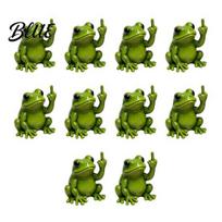Bold Personality Desk Accessories 10PCS Middle Fingers Mini Big Foot Miniature Foot Statue Humorous White Elephant Party Favors Finger Figurines, 10 pcs žalia