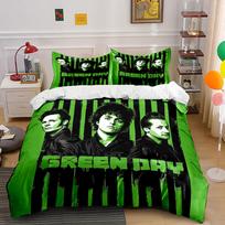 Green Day Band Striped Bedding Bedding Duvet Cover Set Duvet Cover Pillowcases  (1 * Duvet Cover 2 * Pillowcases, without duvet insert) 200x200cm