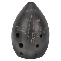 Practical 8 Hole Ceramic Ocarina Ancient Chinese Design Black Clay Crafted Flute Suitable for Artistic Expression 1 black
