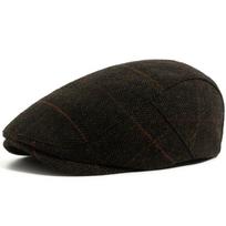 Vilnonė languota silkės rašto vyriška beretė Britiška retro kepuraitė newsboy madinga laisvalaikio priekinė kepurė Adjustable armijos žalia spalva