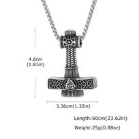 Punk Viking Mjolnir Hammer Necklace for Men,Stainless Steel Norse Mythology Hammer,Strength Amulet Jewelry 60CM black