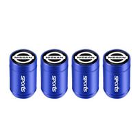 For Nissan GFJ33Aluminum Tire Valve Caps Car Accessories Wheel Dustproof Cover For Nissan Sylphy N7 Qashqai J11 Teana Note Navara Juke J31 Tiida blue