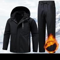 Vyriškas žiemos šiltas sniego kostiumas Softshell striukė + Softshell šiltos kelnės, 2 dalių rinkinys S