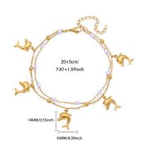 Cross-border Dolphin Starfish Shell Ocean Series Anklet - Casual Summer Beach Jewelry beige