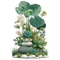 Didelio dydžio sienos lipdukas PVC medžiaga Žalias augalas Sienų tapyba Ekologiškas 3D efektas Lipnus sienos lipdukas Sofa Sienai beige