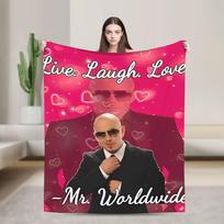 Pitbulis Ponas. Visame pasaulyje juokingi memų pledai Šilti minkšti pliušiniai mesti pledai namų dekoravimui kelionėms biurui Flanelinė lovatiesė Lova 75x90cm red