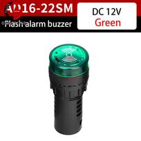 DC 12V DC 24V AC 110V AC 220V LED Aktyvus signalizatorius AD16-22SM 22mm Panelės Mirksintis signalinis indikatorius Beeper Signalinis žibintas black