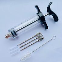 Food Grade PP Stainless Steel Needles Spice Syringe Set BBQ Meat Flavor Injector Kitchen Sauce Marinade Syringe Accessory Fairie Multi hole+single hole