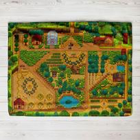 Stardew Valley Town Map Blanket Flannel Blanket Throw Blankets for Bedding sofa Ultra-Soft Bedroom Quilt Size: 100*150cm, Weight: 320 GSM