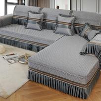 Sofa Cushion Four Seasons Universal High-End European Style Backrest Towel Cover Cloth Concubine Cushion Sofa Cover All-Inclusive Non-Slip 70*70 gray