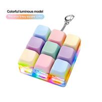LED Fidget Decompression 9 Keyboard Key Toy Adults Antistress For Gifts To Pass The Boring Time Colorful Acrylic Button Keycap