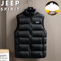 JEEP SPIRIT Unisex Stand Collar Padded Vest M juoda