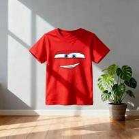 2026 Summer New Cars Lightning McQueen Around Shortsleeved Boys and Girls Summer Cotton Allmatch Tshirt Clothes 140 red