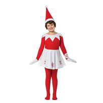 Ryškus patogus 'Elf On The Shelf' kostiumas Kalėdų vakarėliui ir Helovinui Girls,150cm white