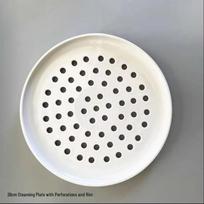 Ceramic Multi-Hole Steaming Plate white