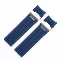 22 mm lenkta galinė silikoninė guminė laikrodžio apyrankė Ulysse Nardin 263 DIVER dirželiui Juoda Mėlyna Vandeniui atsparus dirželis laikrodžiui Apyrankės 22mm blue