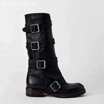 Britiško stiliaus Retro Sagtis Vidutinio Ilgio Batai Moteriški Platforminiai Batai Rudens Chelsea Batai Madingi Gotiški Gladiatoriaus Batai Botas De Mujer 35 black