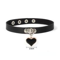 Senovinis odinis juodas Punk Choker karoliai moterims E black