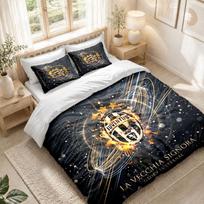 Bedding Set 1 Duvet Cover 2 Pillowcases Juventus FC Print Bedroom Home Decoration 140cmx200cm