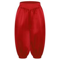Unisex vaikams viduramžių kapri kelnės, vienspalvės, aukštas juosmuo, elastinės klešnių apačios, karnavalo, cosplay, Helovino kostiumas 13-14 Years red