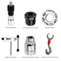 Durable Carbon Steel Bicycle Repair Tool Set Bottom Bracket Remover Chain Cutter Crank Puller Maintenance Kit 6pcs