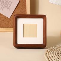 Black Walnut Mini Square Rounded Solid Wood Frame for Tabletop & Wall - Photo/Calligraphy Display As shown