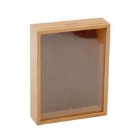 Pinigai ir nuotraukų rėmelis Pinigai dėklui Juokinga medinė pinigų dėžutė Vaikų dovana Namų dekoras 7 inch beige