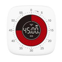 Digital Visual Timer Rechargeable 60 Minute Countdown Kids Study Desk Silent Clock White black