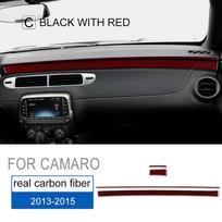 AIRSPEED Real Carbon Fiber for Chevrolet Camaro 2013 2014 2015 Accessories Interior Trim Car Side Front Dash Trim Cover Sticker Black with Red