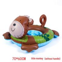 Thickened Cartoon Monkey Baby Swim Float with Handles gray