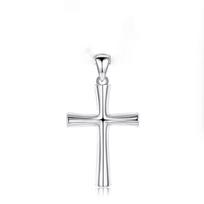 S925 Sterling Silver Women's Luxury Cross Clavicle Necklace - Simple, Elegant, Trendy Pendant 925 Silver white