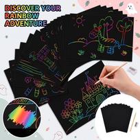 Set - 50 Sheets of Scratch-Off for Kids Crafts, Party Games, Halloween, Back to School, Christmas & Birthday Gifts One Size white