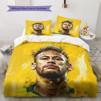 Neymar Pattern Bedding,Quilt Set Quilt Cover Pillowcase Home Birthday Gift(1 * duvet cover + 2 * pillowcase, without core) 135x200cm