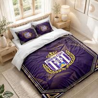 Bedding Set 1 Duvet Cover 2 Pillowcases Anderlecht FC Print Bedroom Home Decoration 135cmx200cm