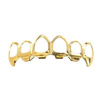 Hollow Fangs Gold Teeth Grillz - Hip Hop Mouthguard Accessories beige