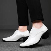 Vyriški Balti Raudoni Aukštakulniai Wingtip Juodos Odos Derby Vestuviniai Šokio Verslo Formalūs Elevatoriai Aukštį Didinantys Batai Didelio Dydžio EU:42 black